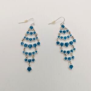 AVON Summer Getaway Chandelier Earrings Teal Blue Turquoise Jewelry